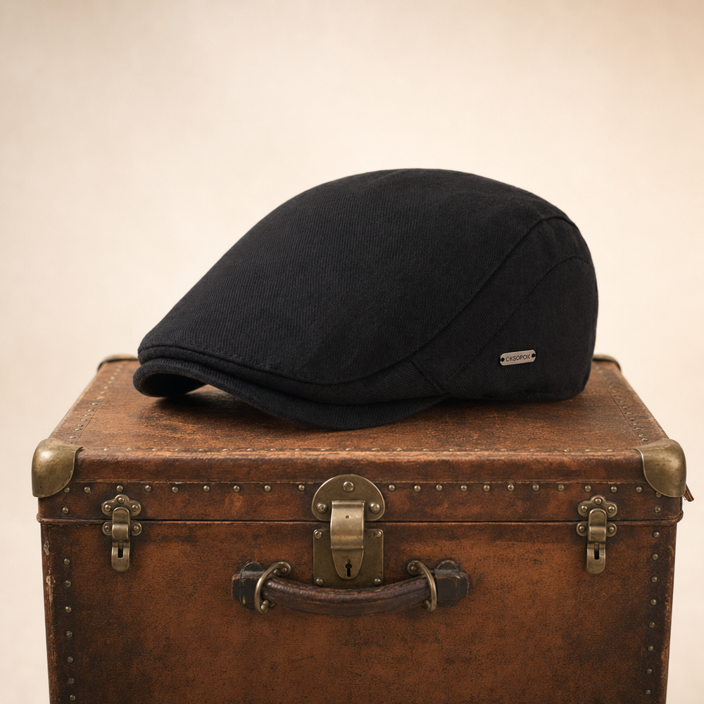 Heritage Wool Cap — GLOSSOP — Coal Black