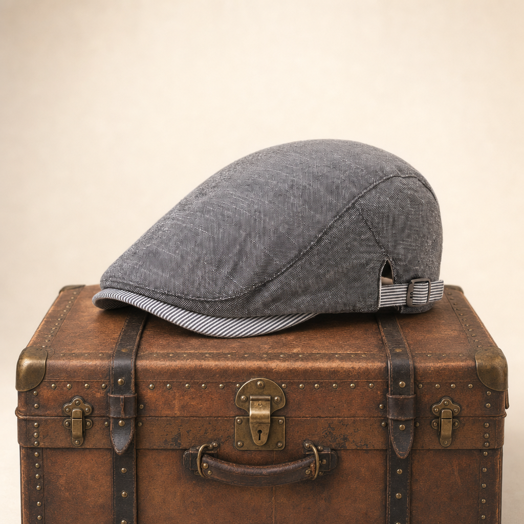 Coastal Linen Cap — CLITHEROE — Coal Black