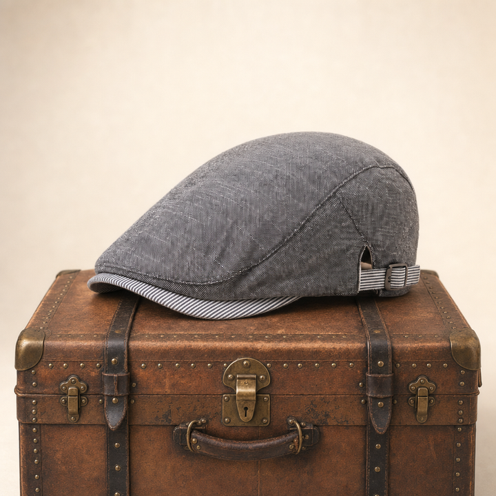 Coastal Linen Cap — CLITHEROE — Coal Black