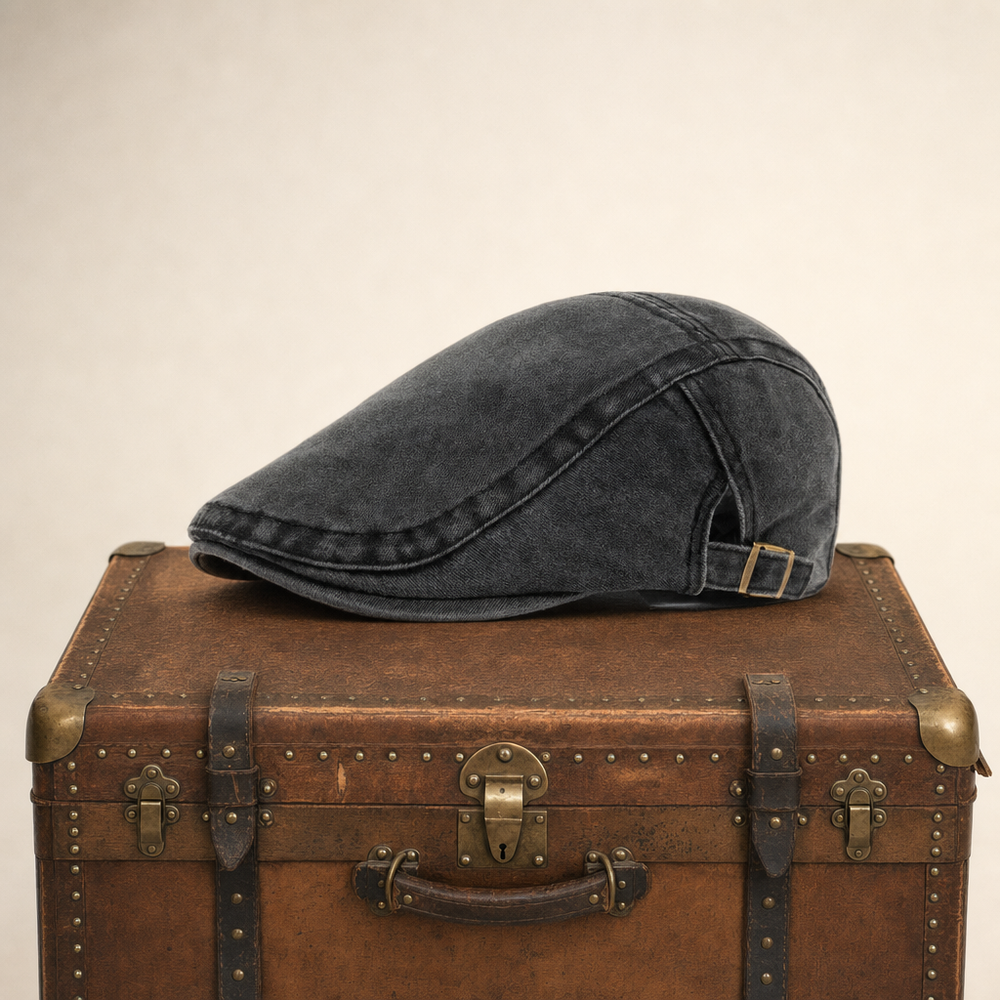 Denim Vintage Cap — LEEK — Coal Black