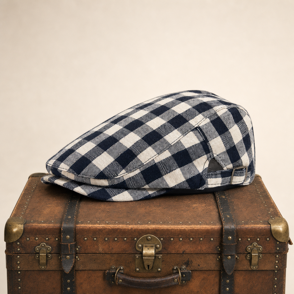Vichy Check Cap — BALA — Denim Blue