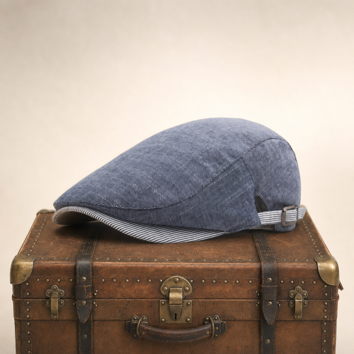 Coastal Linen Cap — KENMARE — Denim Blue
