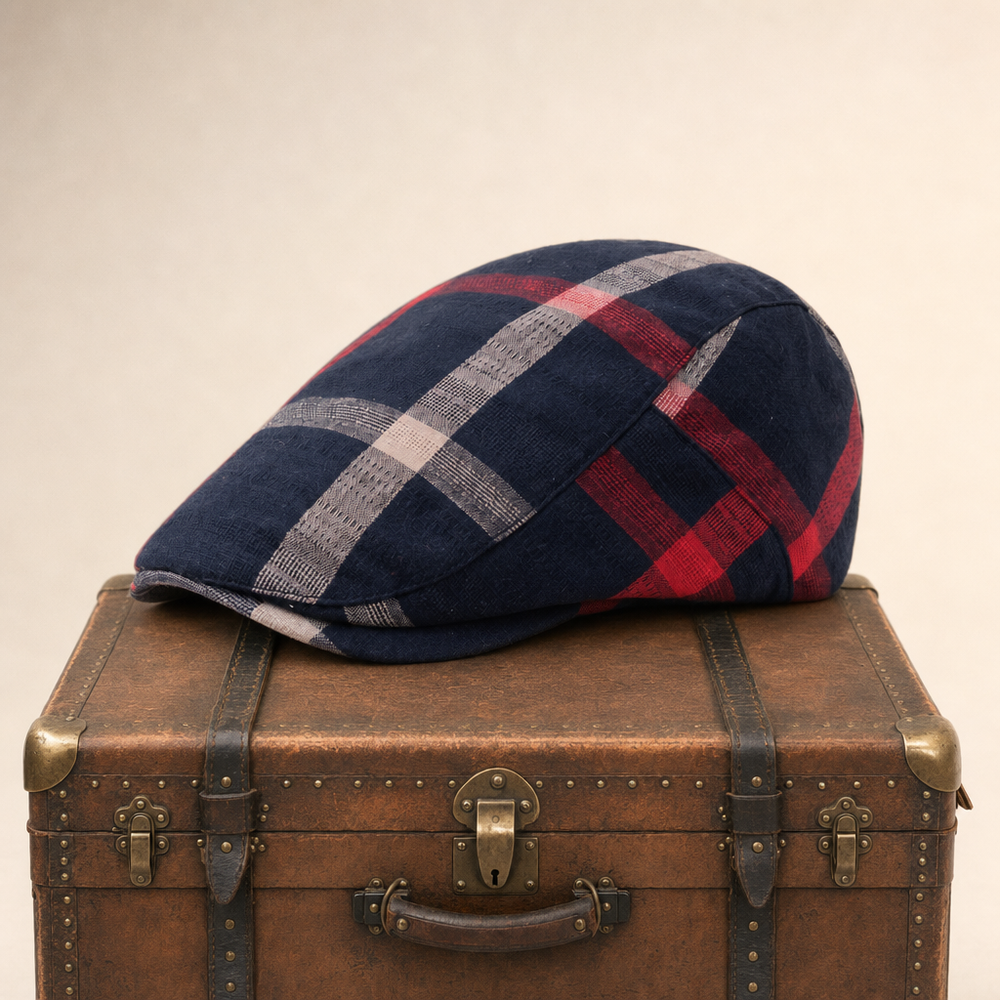 Vintage Check Cap — HELMSLEY — Denim Blue