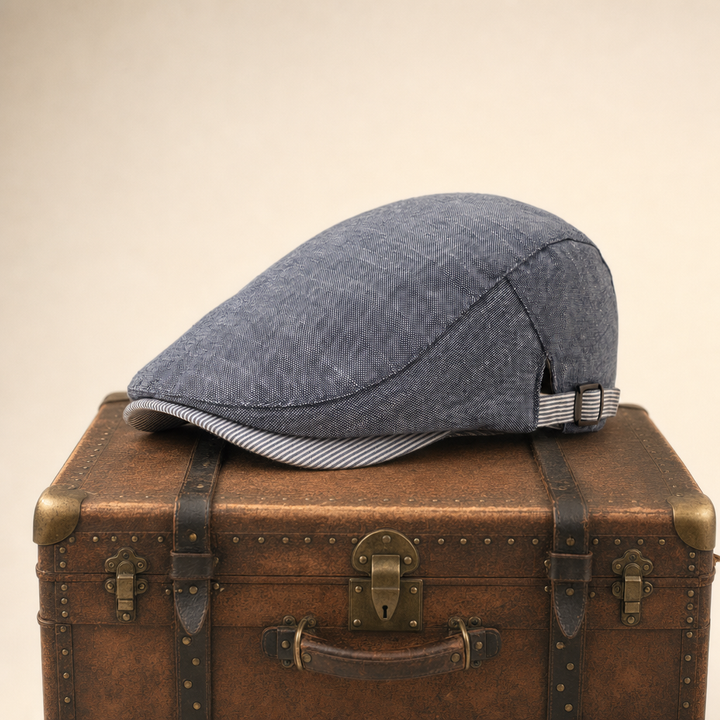 Coastal Linen Cap — CLITHEROE — Denim Blue