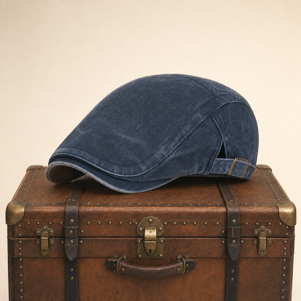 Vintage Washed Cap — BRECON — Denim Blue