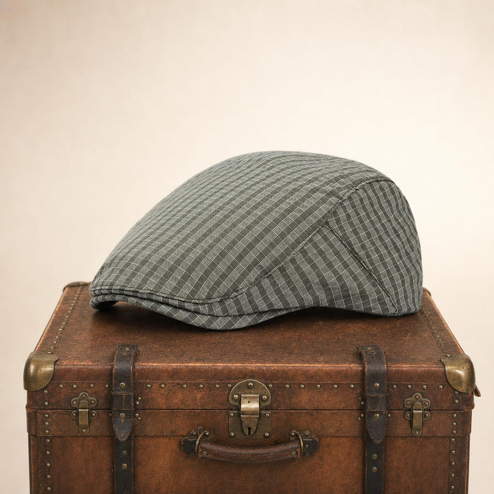 Lightweight Grid Cap — GALASHIELS — Field Olive