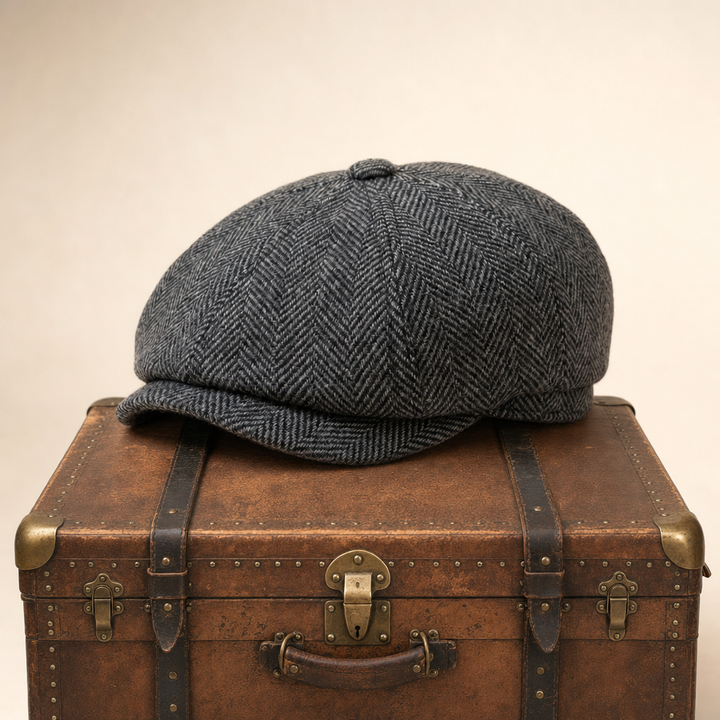 Eight-Panel Cap — BEDALE — Graphite Grey