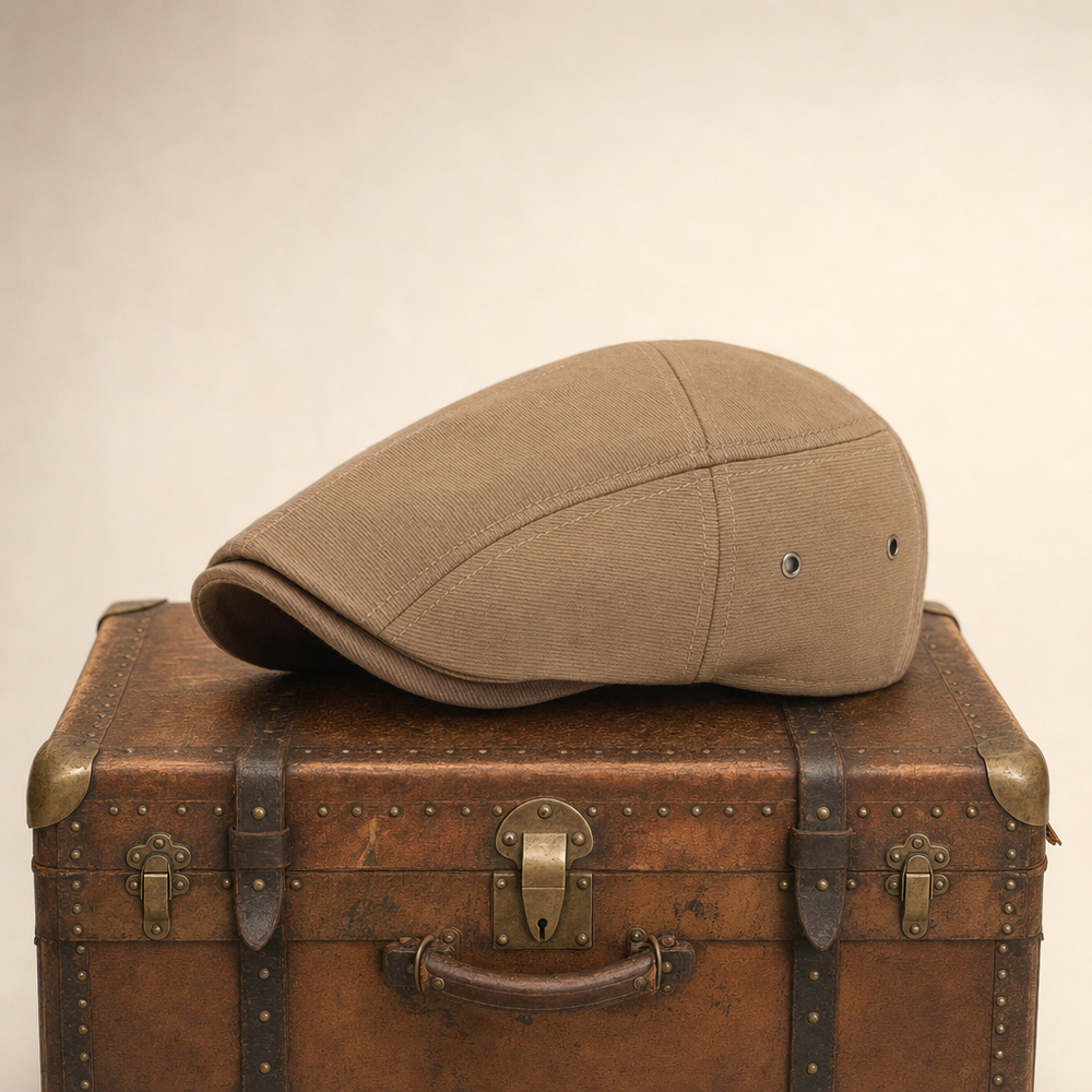 Cotton Tradesman Cap — ARRAN — Light Brown