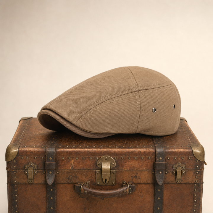 Cotton Tradesman Cap — ARRAN — Light Brown