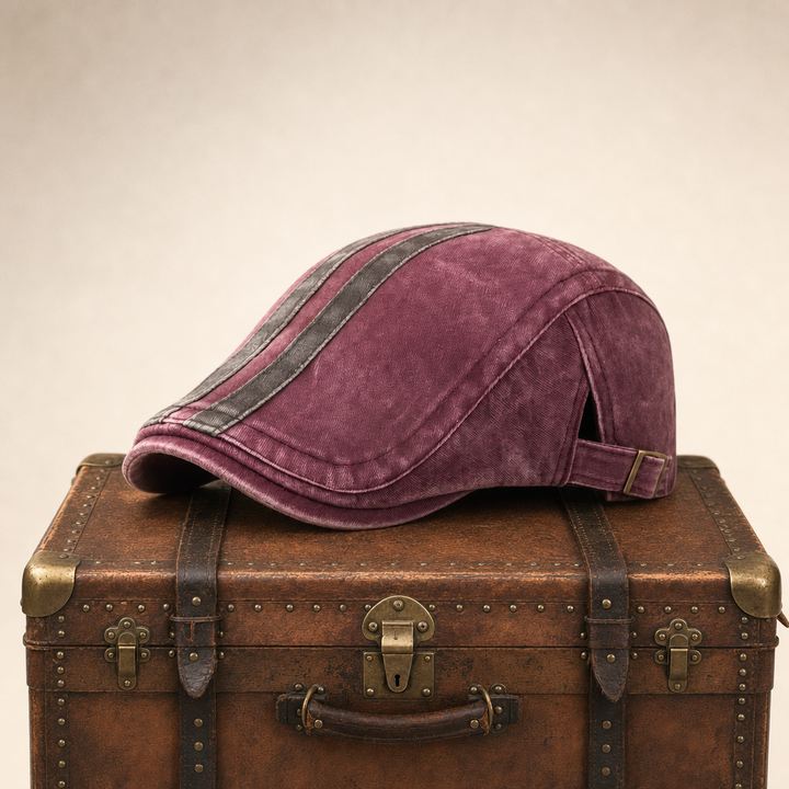 Denim Strip Cap — MASHAM — Red