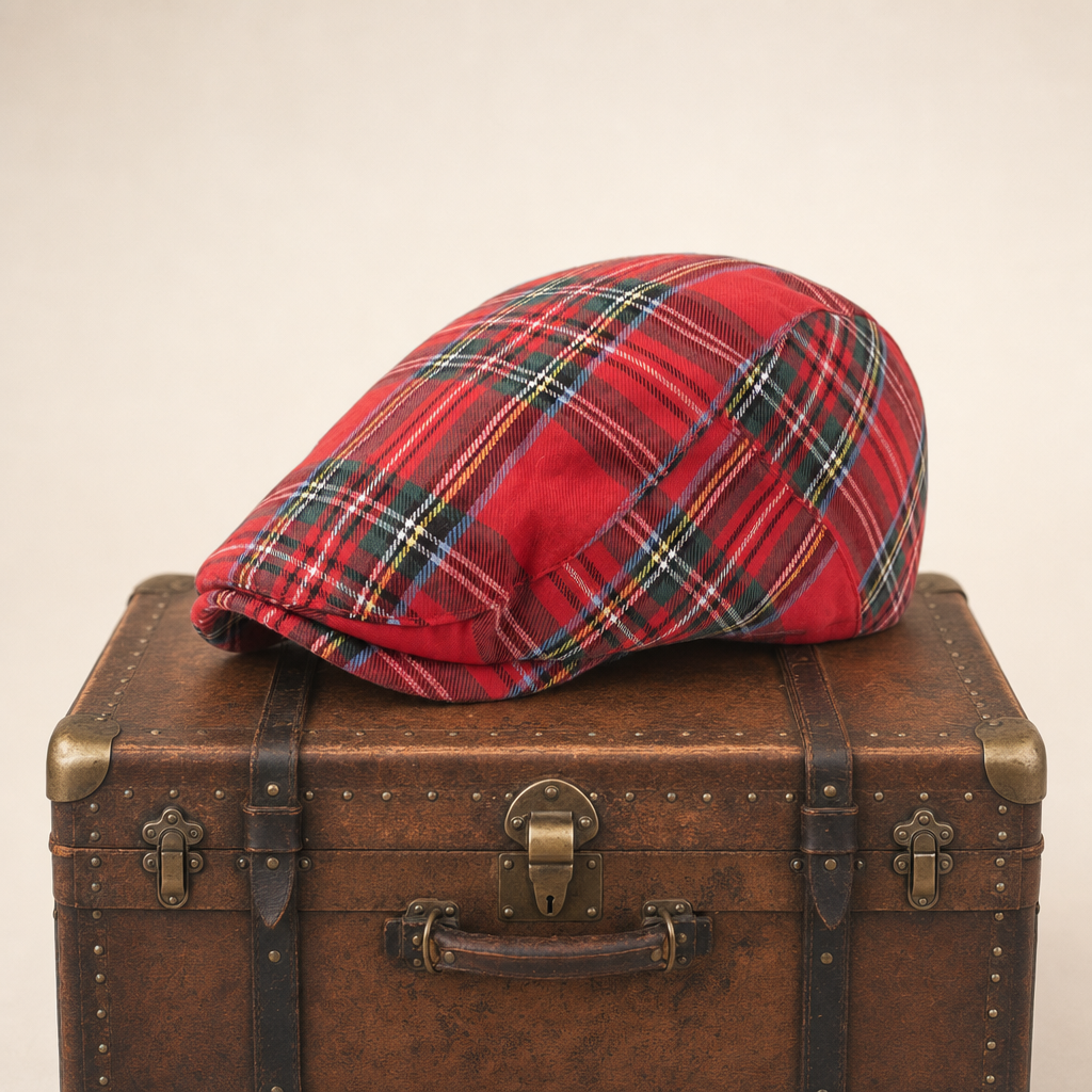 Tartan Highland Cap — WHITBY — Red
