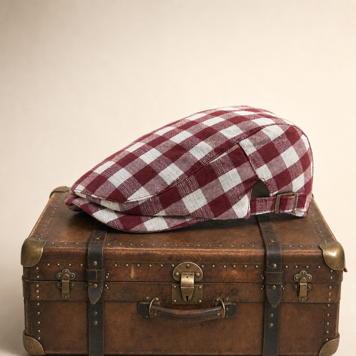 Vichy Check Cap — BALA — Red