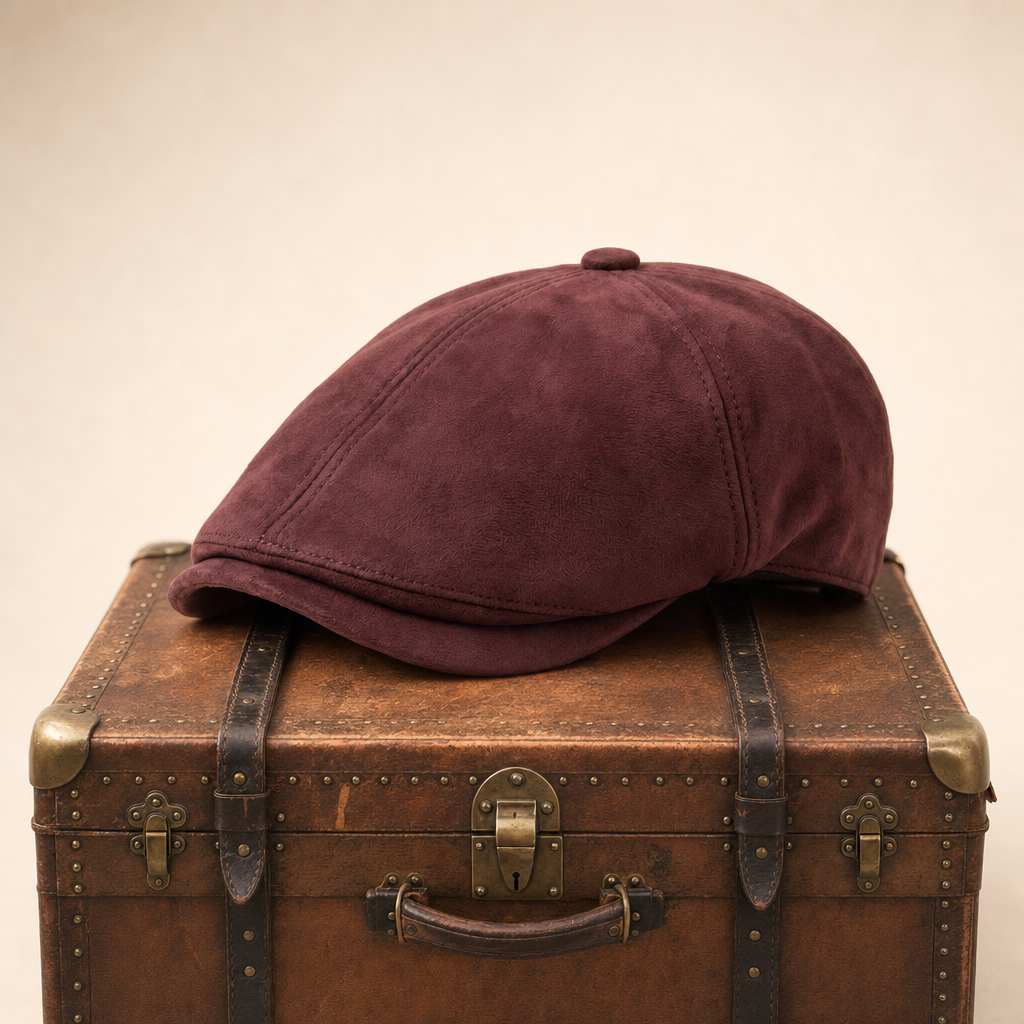 Warm Leather Blend Cap — REETH — Rosewood Red