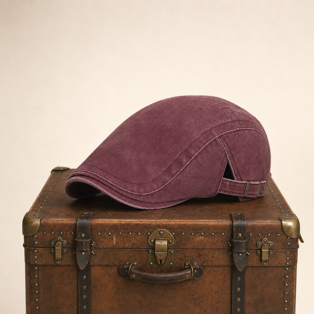 Vintage Washed Cap — BRECON — Rosewood Red