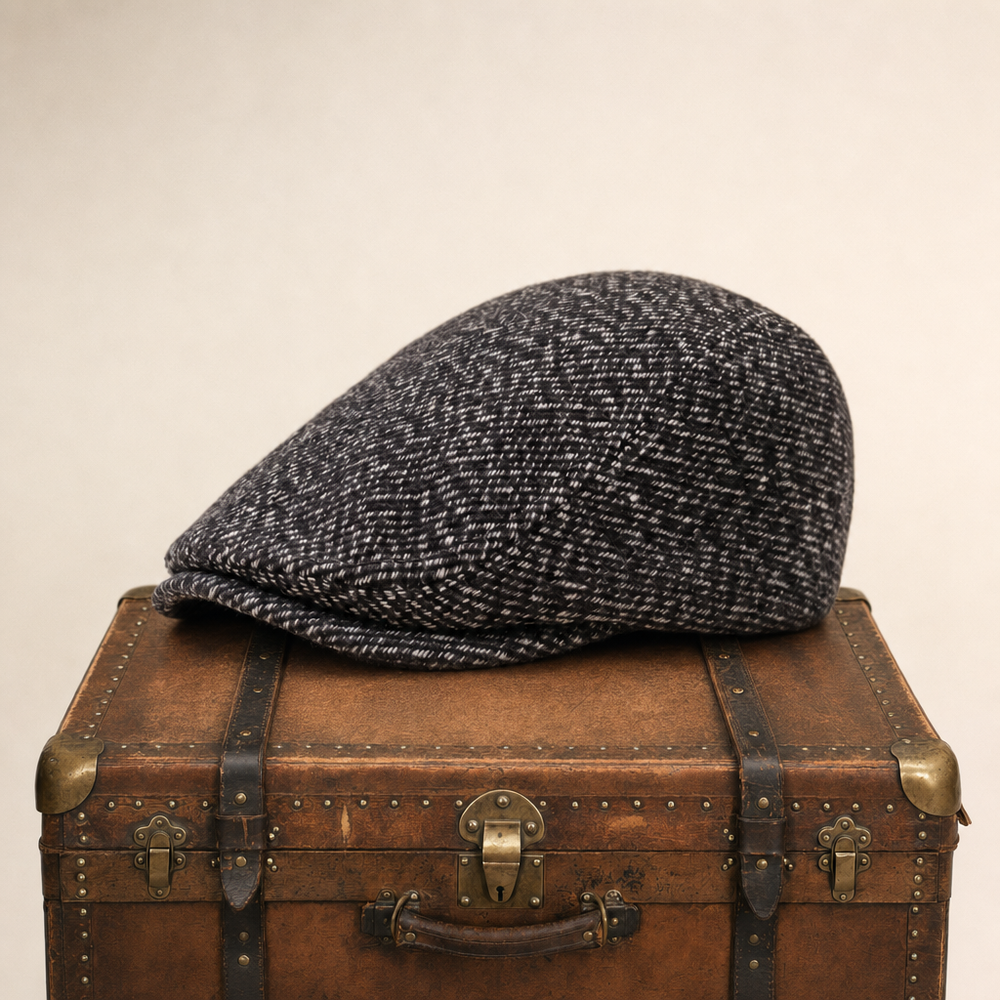 Tweed Flat Cap — TENBY — Tobacco Brown