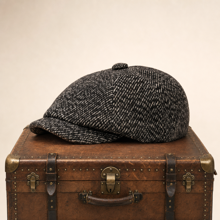 Tweed Newsboy Cap — CONWY — Tobacco Brown