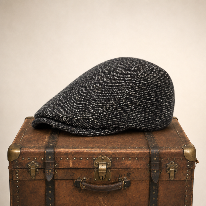 Tweed Flat Cap — RUTHIN — Tobacco Brown