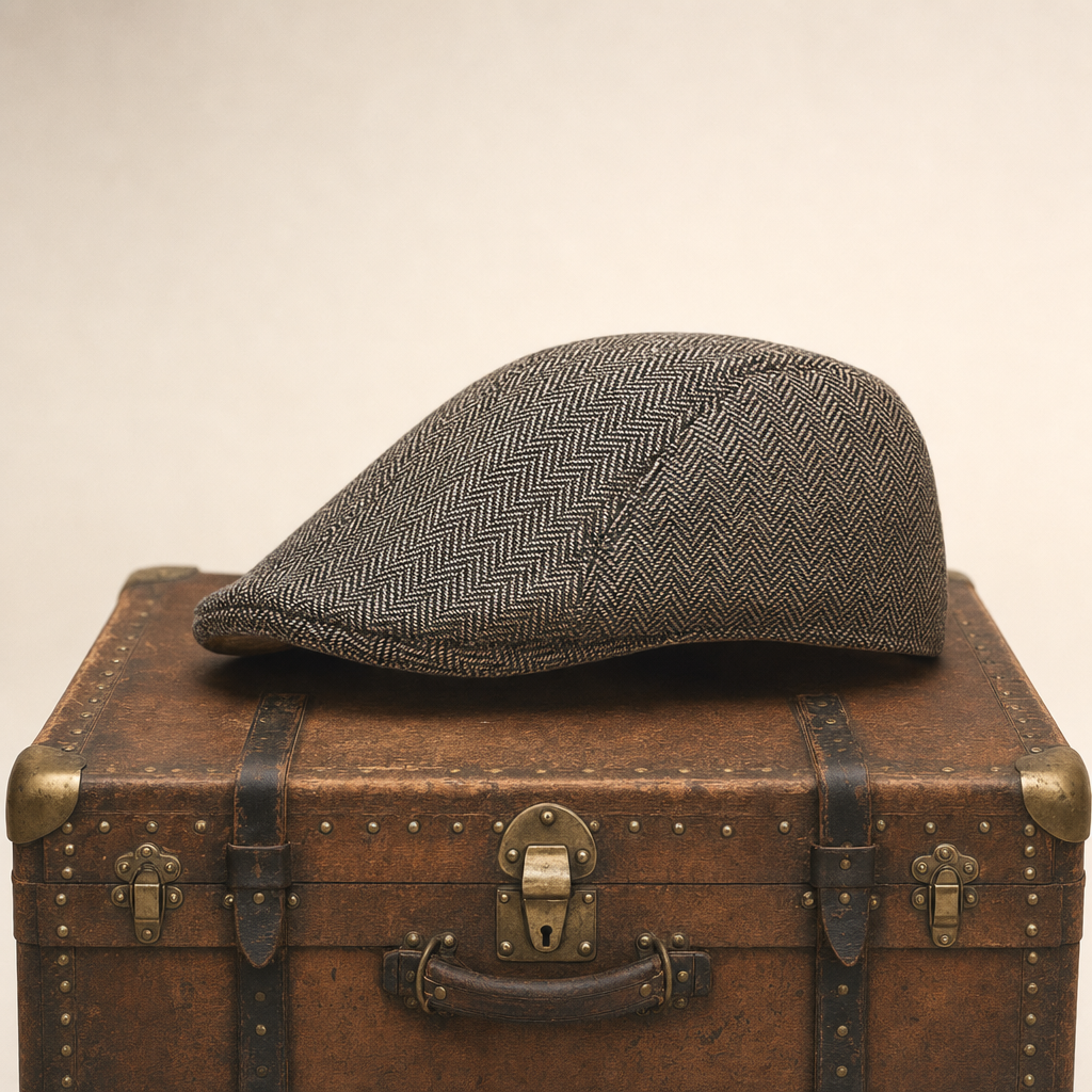 Herringbone Bush Cap — STRANRAER — Tobacco Brown