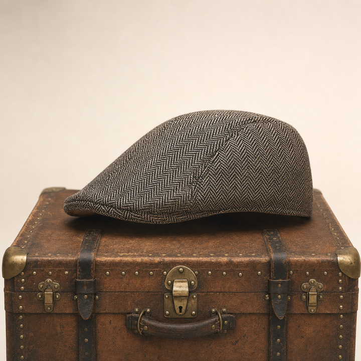 Herringbone Bush Cap — STRANRAER — Tobacco Brown
