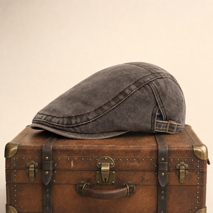 Denim Vintage Cap — LEEK — Tobacco Brown