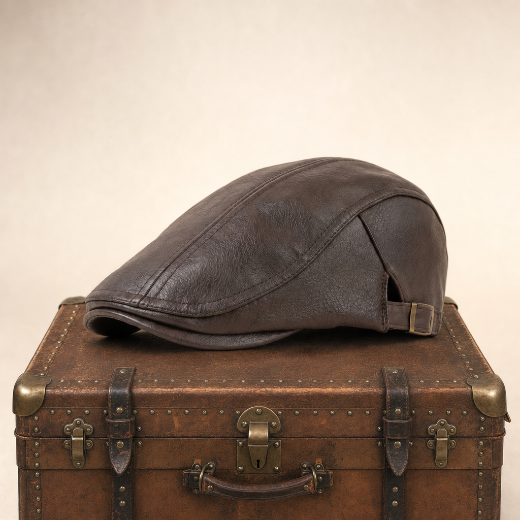 Heritage Leather Cap — SEDBERGH — Tobacco Brown
