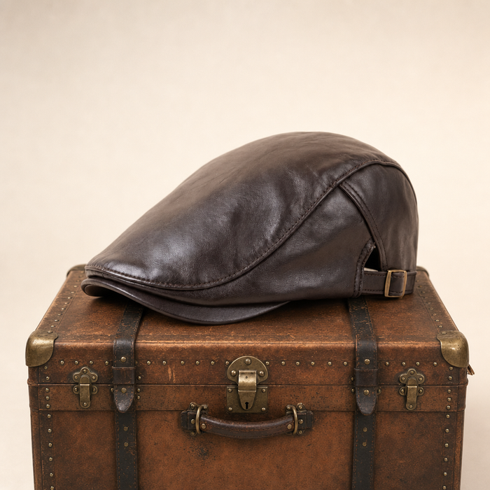 Leather Driver Cap — BURNLEY