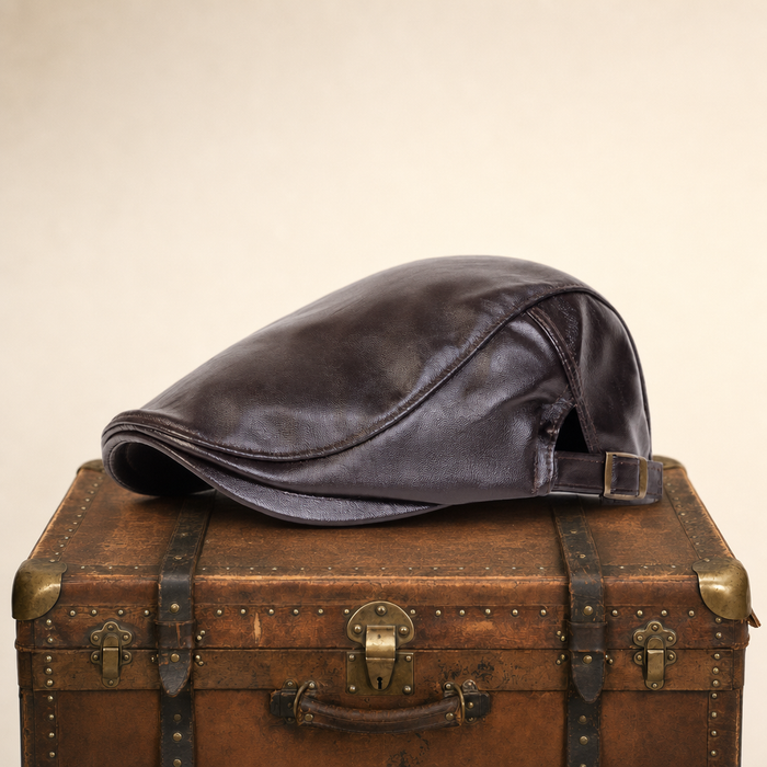 Leather Driver Cap — HAWICK