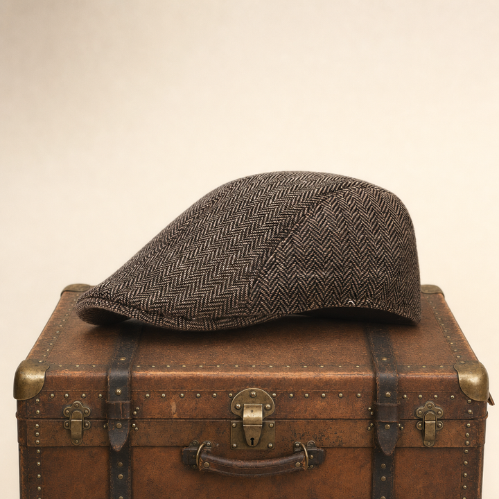 Herringbone Bush Cap — HAWES — Tobacco Brown