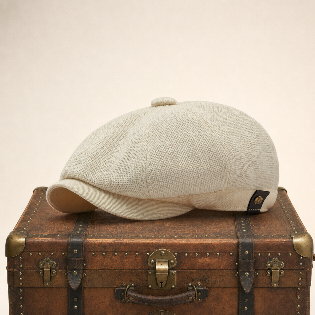 Linen Crown Cap — PEEBLES — White