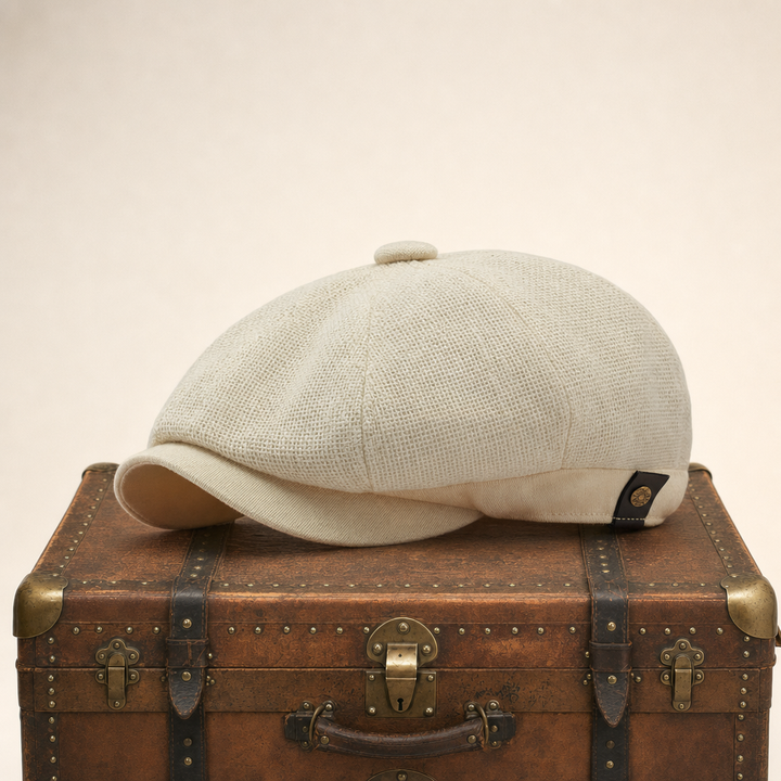 Linen Crown Cap — PEEBLES — White